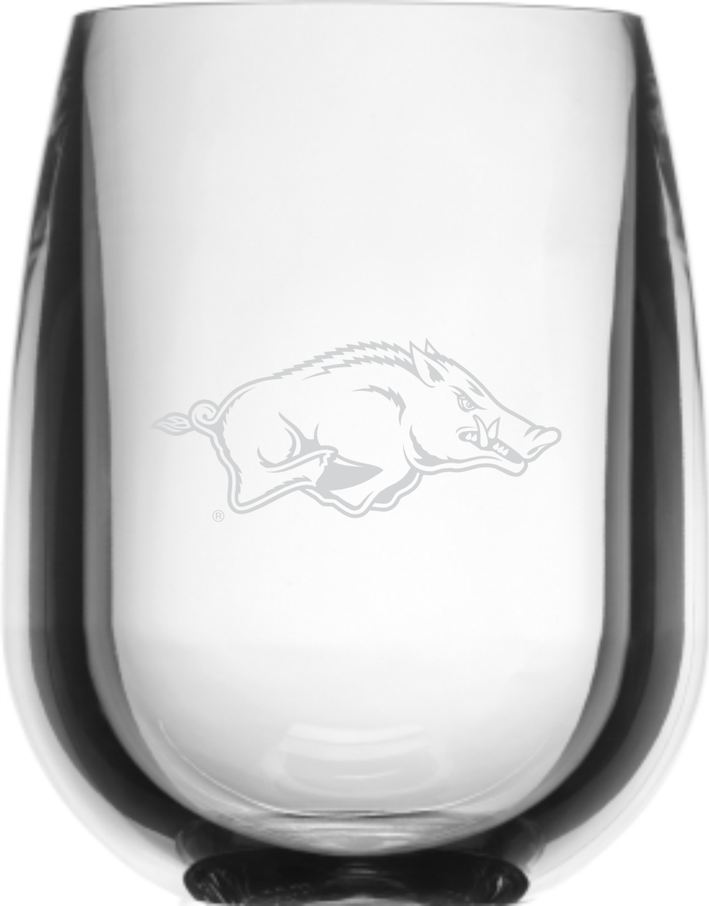 Arkansas Razorbacks 12 oz Stemless Wine Glass